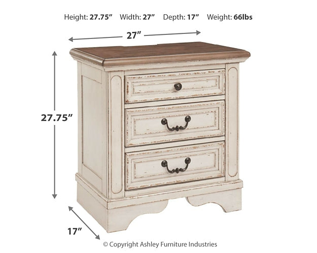 Realyn Three Drawer Night Stand