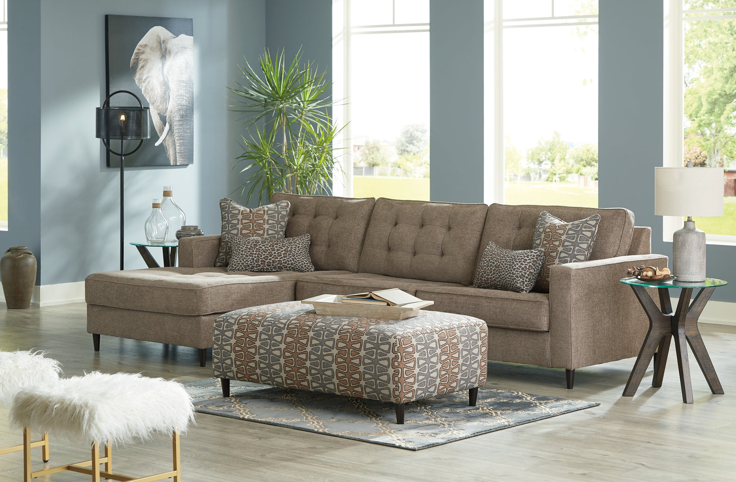 Flintshire 2-Piece Sectional with Ottoman