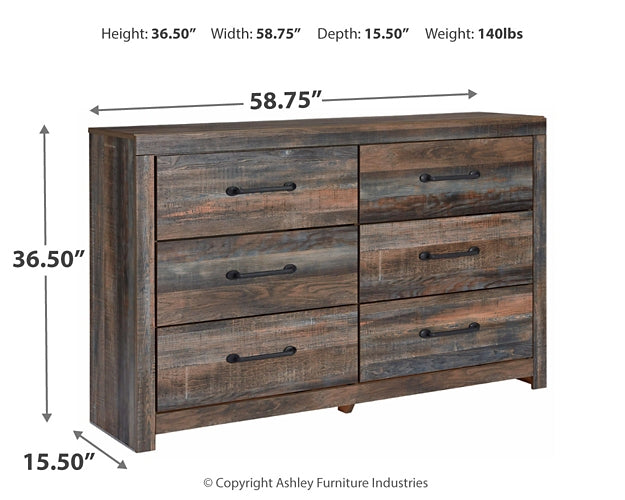 Drystan  Panel Bed With 2 Storage Drawers With Dresser