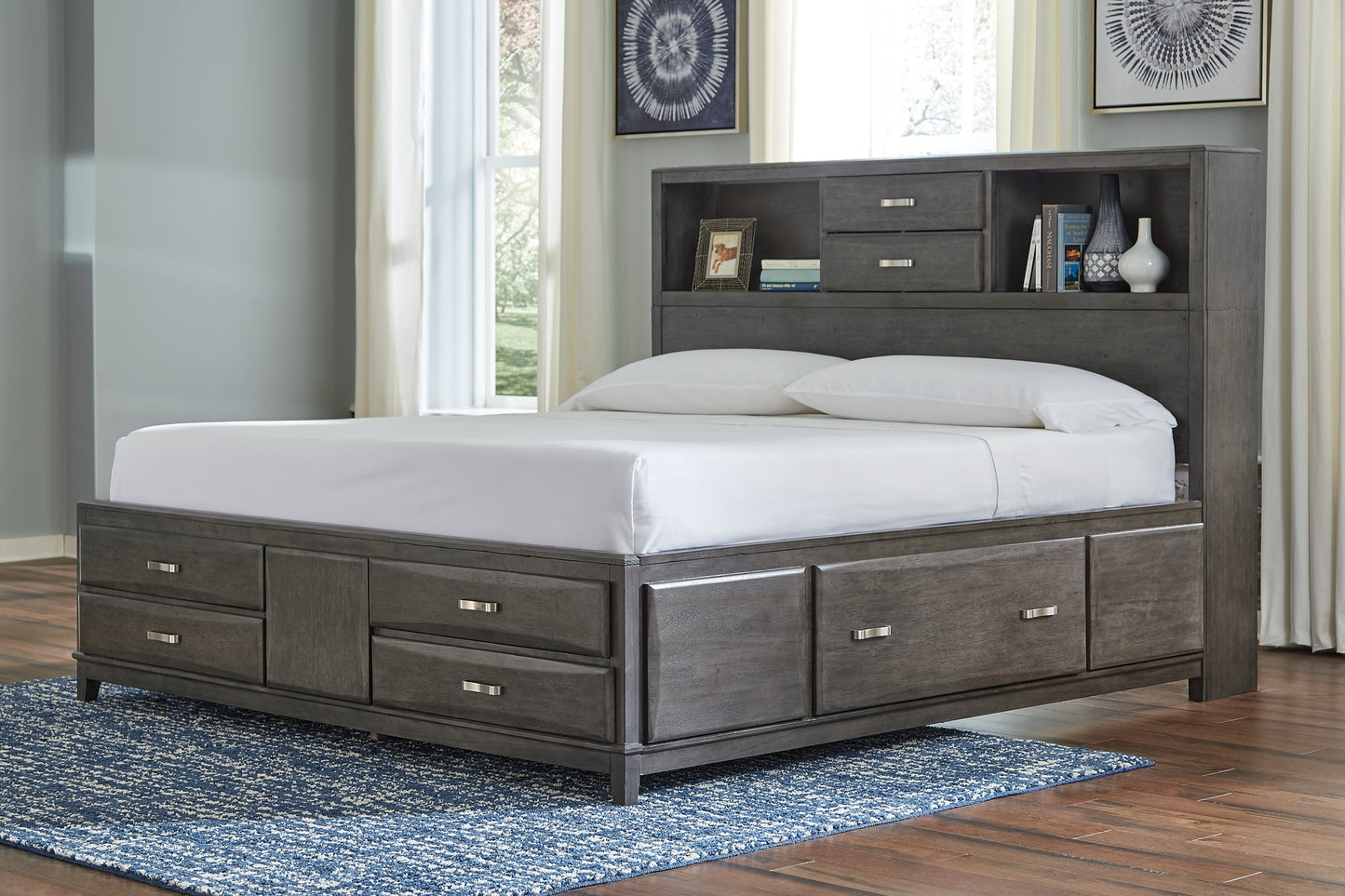 Caitbrook  Storage Bed With 8 Storage Drawers With Dresser