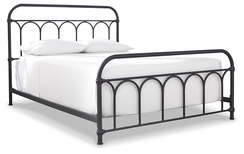 Nashburg Queen Metal Bed with Mattress