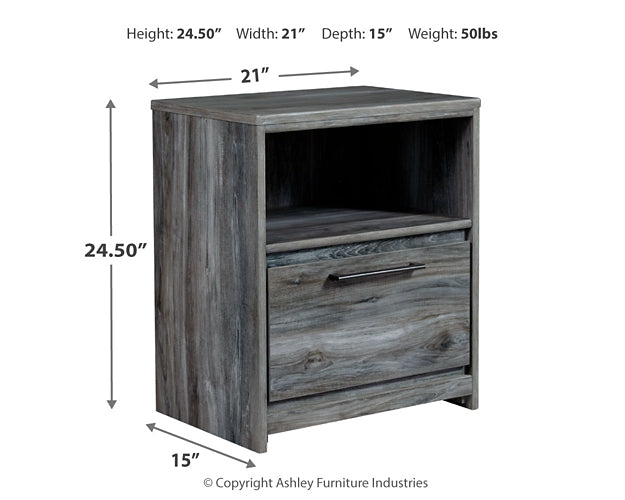 Baystorm Full Panel Bed with Mirrored Dresser and Nightstand