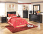 Huey Vineyard Twin Sleigh Headboard with Mirrored Dresser, Chest and Nightstand