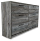 Baystorm King Panel Bed with 4 Storage Drawers with Dresser