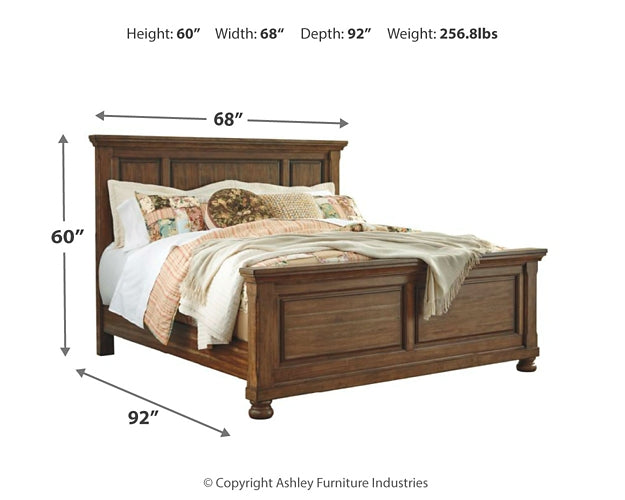 Flynnter  Panel Bed With Mirrored Dresser