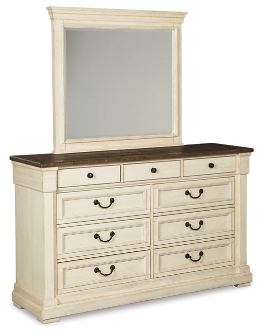 Bolanburg King Panel Bed with Mirrored Dresser and Chest