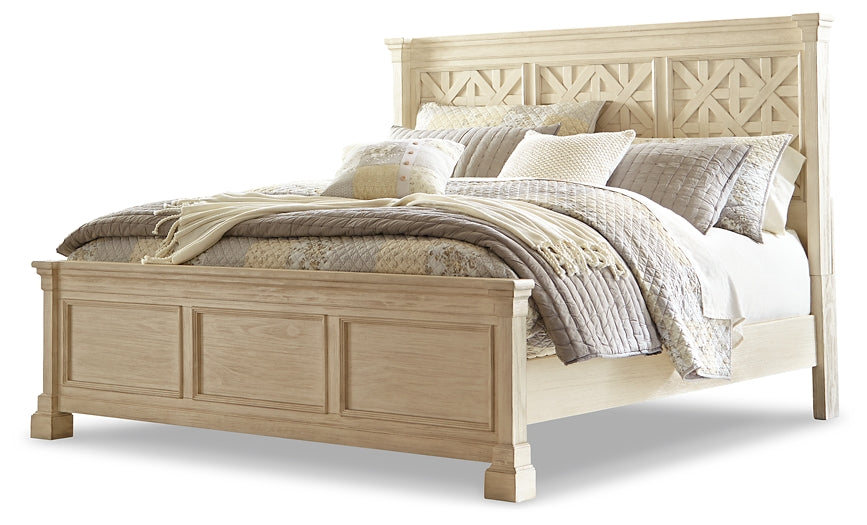 Bolanburg King Panel Bed with Mirrored Dresser