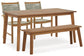 Janiyah Outdoor Dining Table and 2 Chairs and Bench