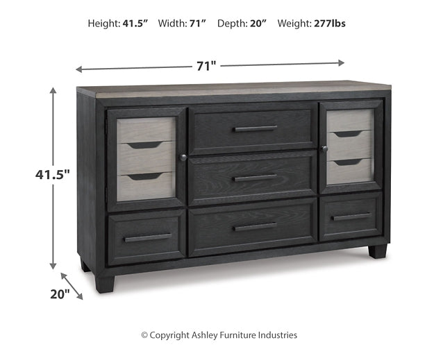 Foyland Queen Panel Storage Bed with Dresser