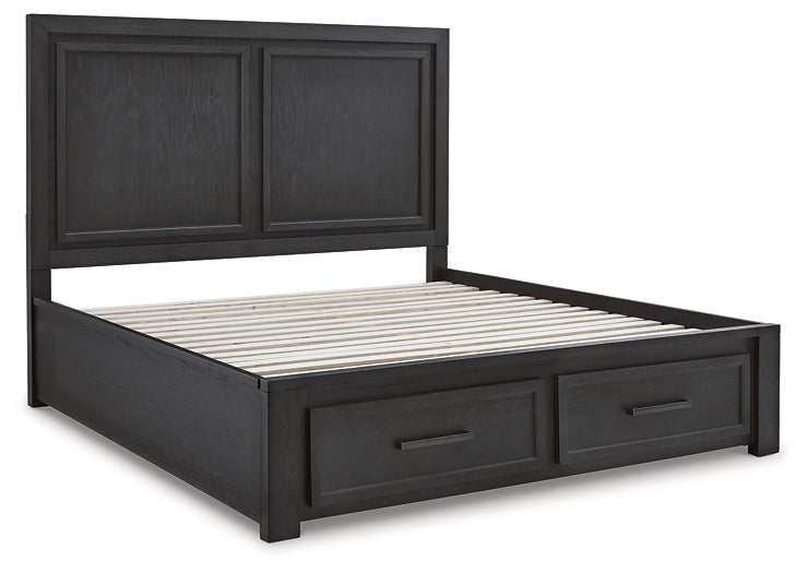 Foyland California King Panel Storage Bed with Dresser