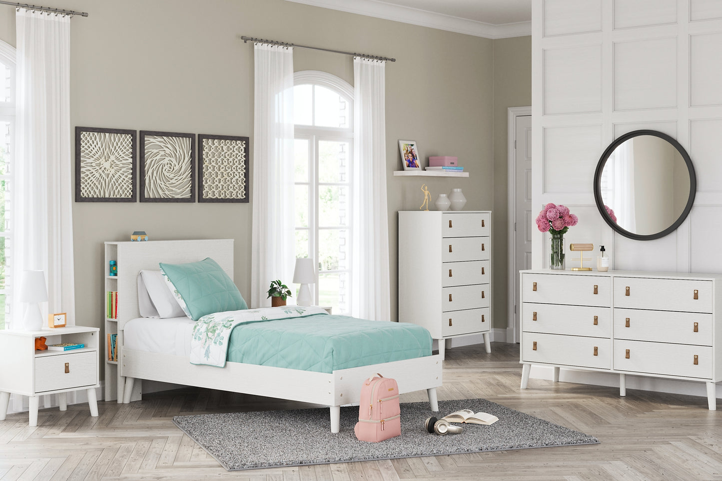 Aprilyn Twin Bookcase Bed with Dresser