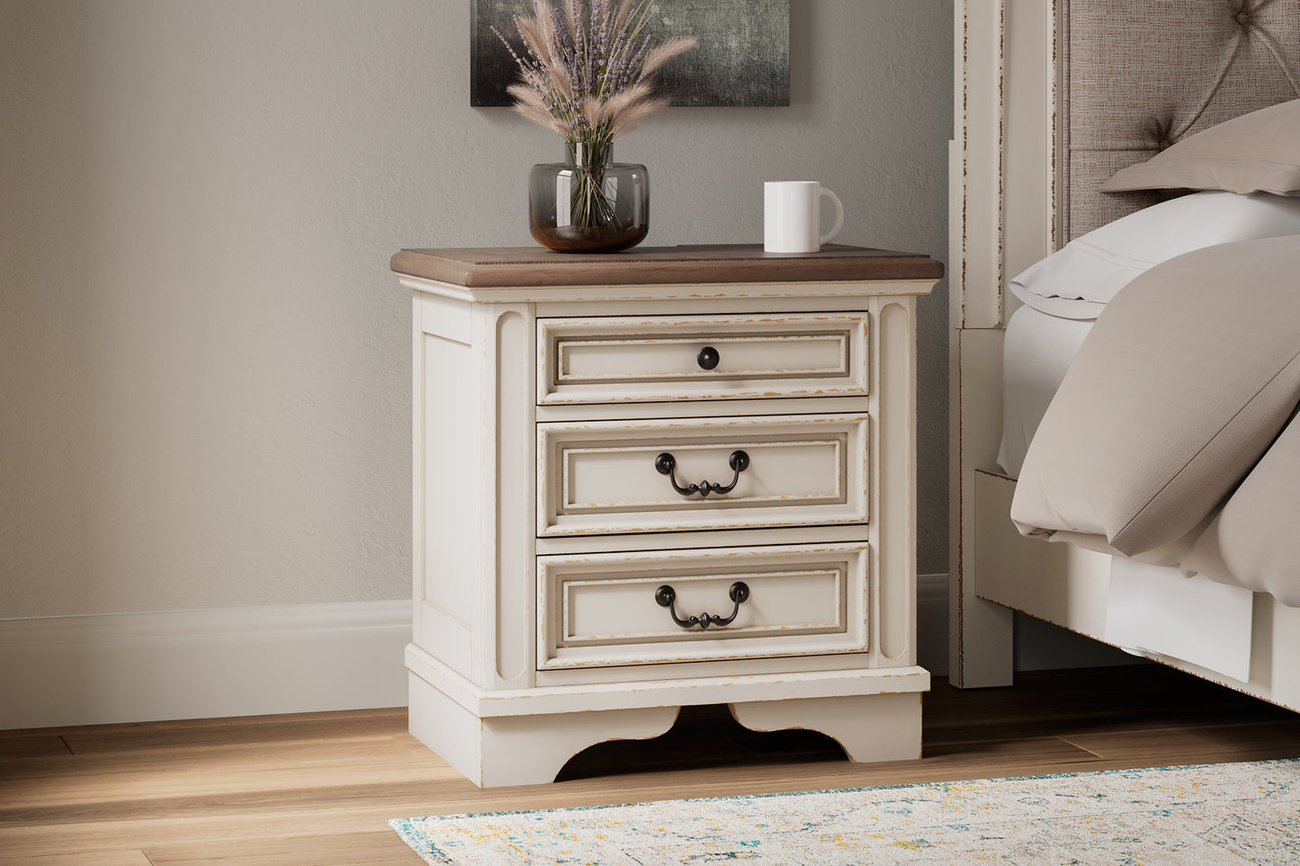 Realyn Three Drawer Night Stand