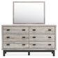 Vessalli Queen Panel Headboard with Mirrored Dresser and Nightstand