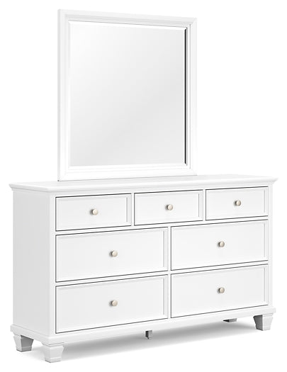 Fortman Twin Panel Bed with Mirrored Dresser and Chest