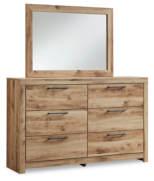 Hyanna Full Panel Bed with Storage with Mirrored Dresser and Nightstand