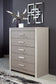 Surancha Full Panel Bed with Mirrored Dresser and Chest