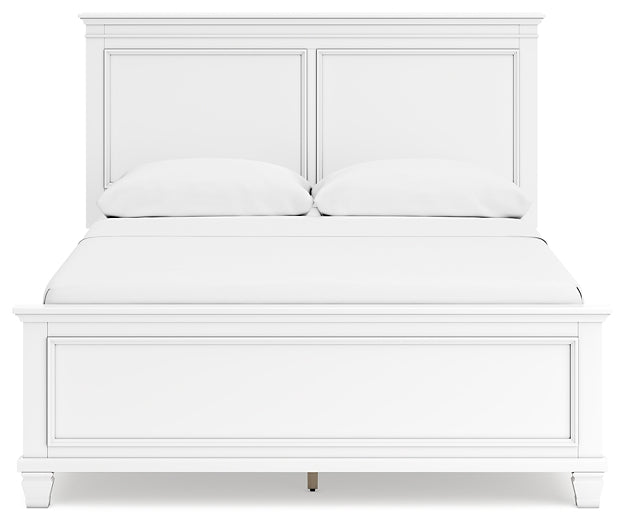 Fortman Queen Panel Bed with Mirrored Dresser, Chest and Nightstand