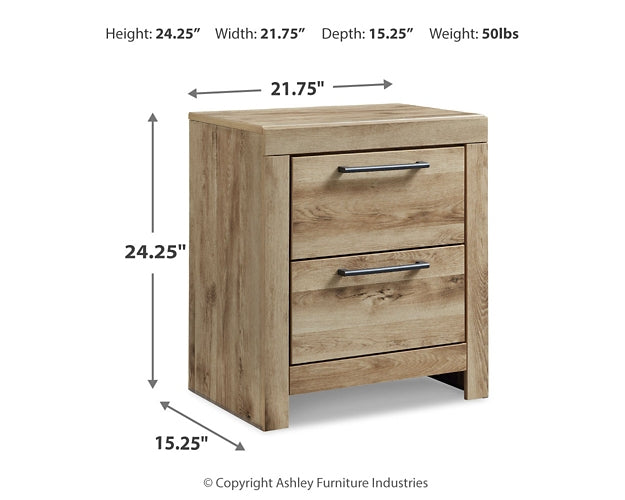 Hyanna Full Panel Storage Bed with Mirrored Dresser and 2 Nightstands