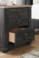 Nanforth Queen Panel Bed with Mirrored Dresser and Nightstand