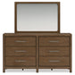 Cabalynn King Panel Bed with Storage with Mirrored Dresser, Chest and 2 Nightstands