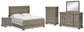 Lexorne California King Sleigh Bed with Mirrored Dresser, Chest and Nightstand