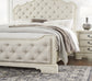 Arlendyne King Upholstered Bed with Mirrored Dresser and Nightstand