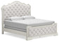 Arlendyne King Upholstered Bed with Mirrored Dresser and Chest