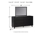 Danziar Queen Panel Bed with Mirrored Dresser