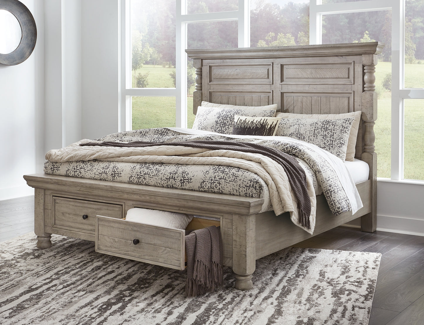 Harrastone California King Panel Bed with Dresser