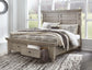 Harrastone King Panel Bed with Mirrored Dresser