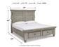 Harrastone King Panel Bed with Mirrored Dresser