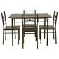 Anna 5-piece Rectangular Dining Table Set Dark Bronze