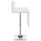 Alameda Adjustable Bar Stool White and Chrome