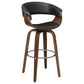 Zion Upholstered Swivel Bar Stool Walnut and Black