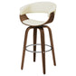 Zion Upholstered Swivel Bar Stool Walnut and Ecru