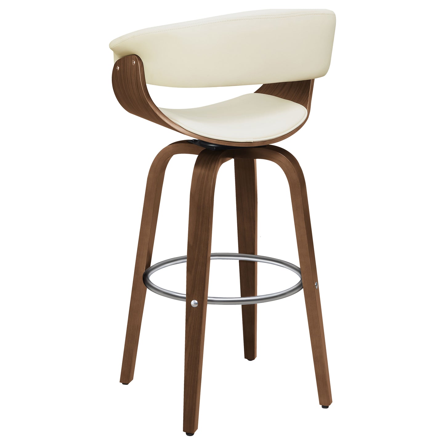 Zion Upholstered Swivel Bar Stool Walnut and Ecru