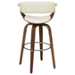 Zion Upholstered Swivel Bar Stool Walnut and Ecru