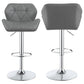 Berrington Upholstered Adjustable Bar Stool Grey (Set of 2)