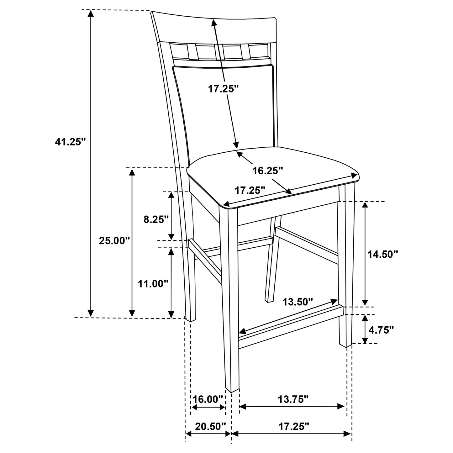 Gabriel 7-piece Square Counter Height Dining Set Cappuccino