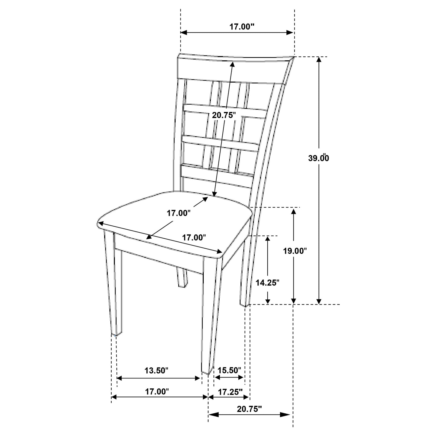 Gabriel Lattice Back Dining Side Chair Cappuccino (Set of 2)