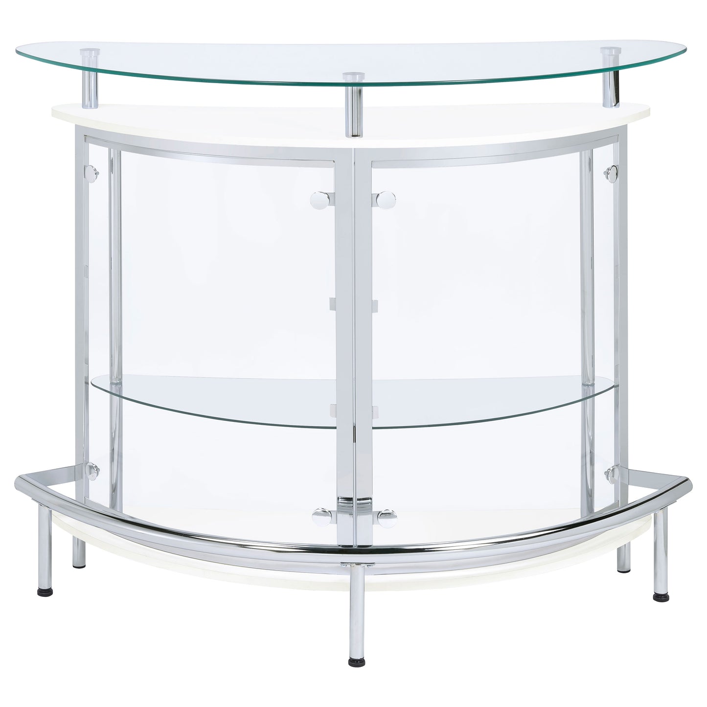 Amarillo Freestanding Glass Top Home Bar Wine Cabinet White