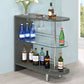 Adolfo Rectangular 2-tier Home Bar Table Grey High Gloss