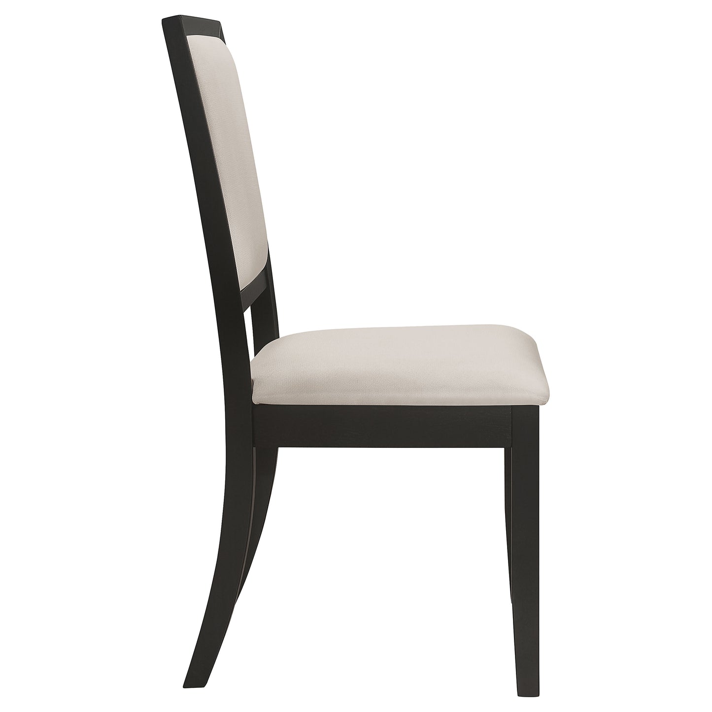 Louise Upholstered Wood Dining Side Chair Black (Set of 2)