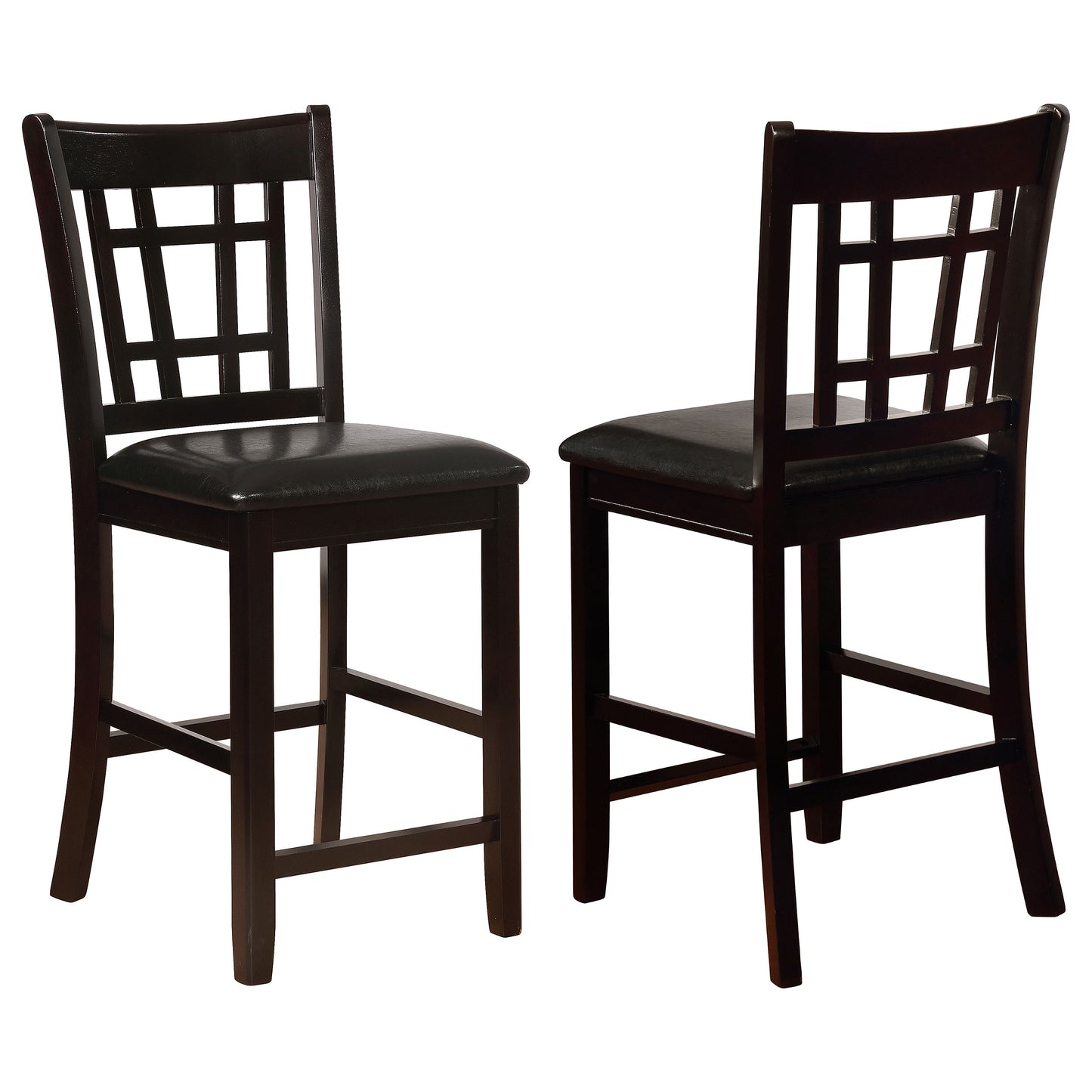 Lavon Wood Counter Chair Black and Espresso (Set of 2)