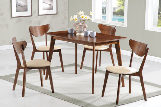 Kersey 5-piece Rectangular Dining Table Set Chestnut