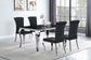 Carone 5-piece 61" Rectangular Black Glass Dining Set Black