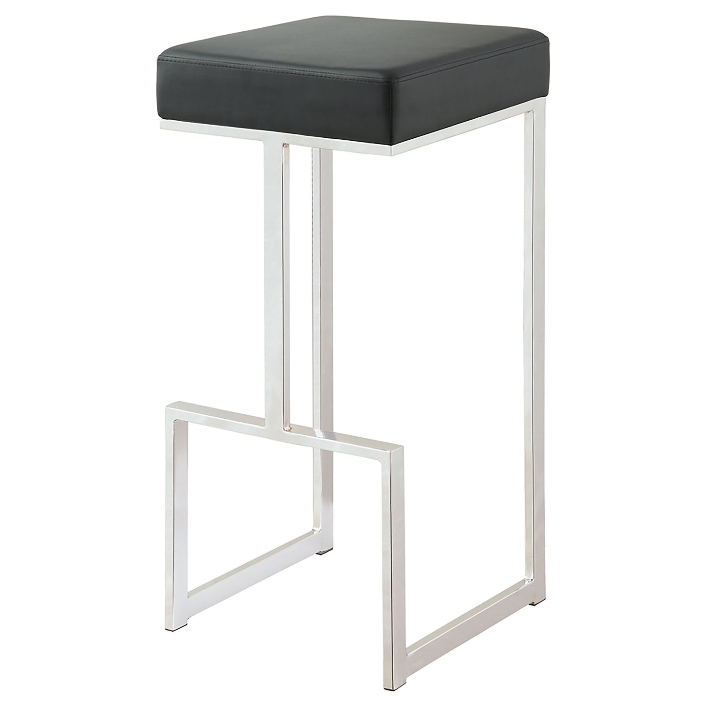 Gervase Square Bar Stool Black and Chrome