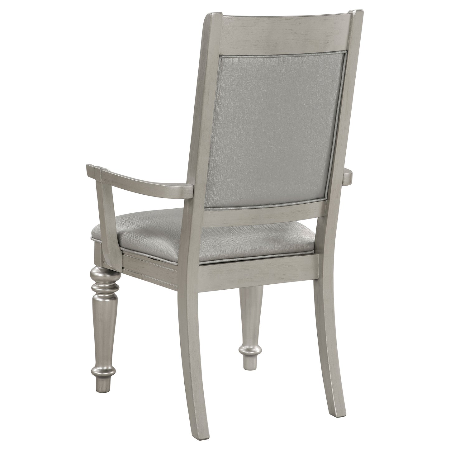 Bling Game Dining Arm Chair Metallic Platinum (Set of 2)