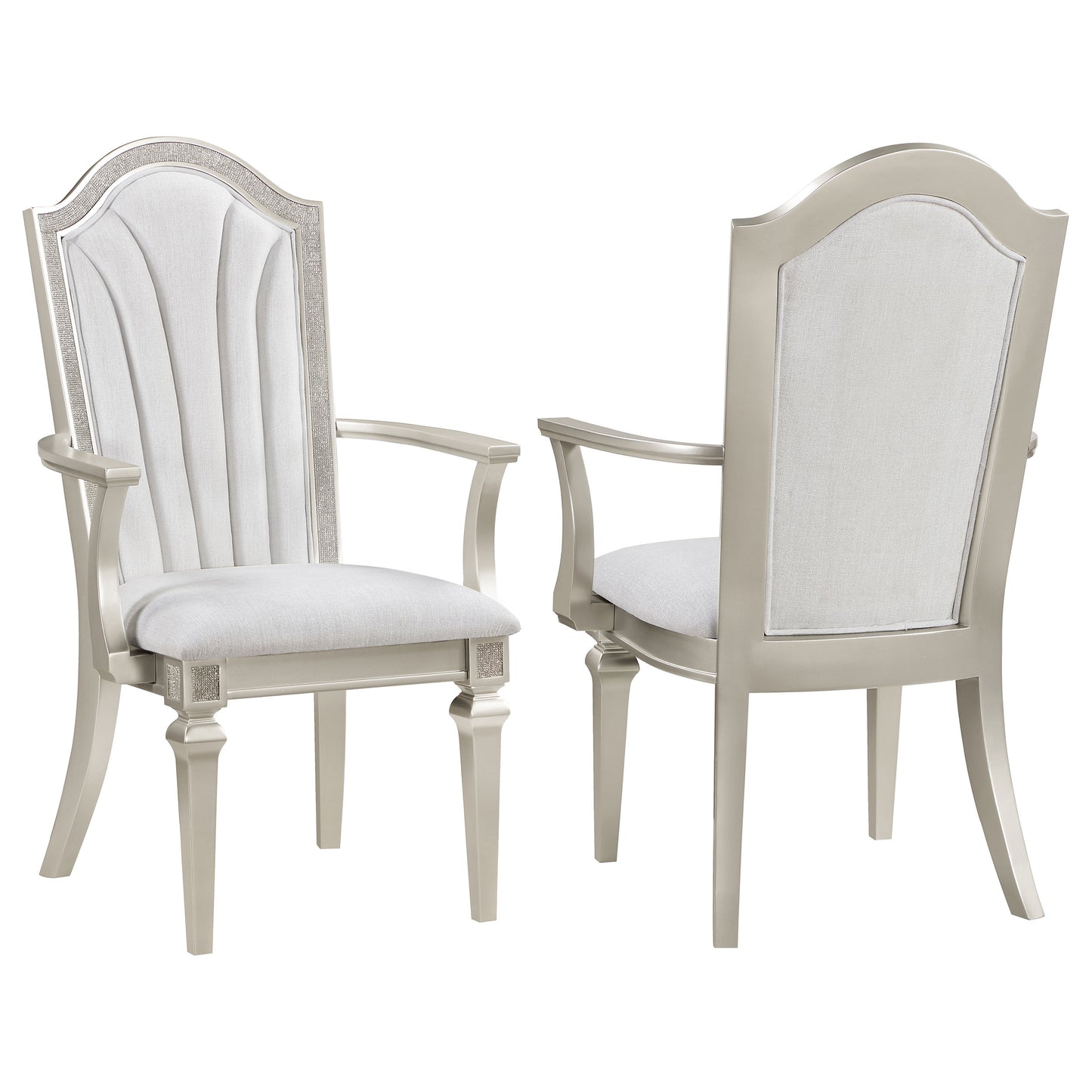 Evangeline Wood Dining Arm Chair Silver Oak (Set of 2)