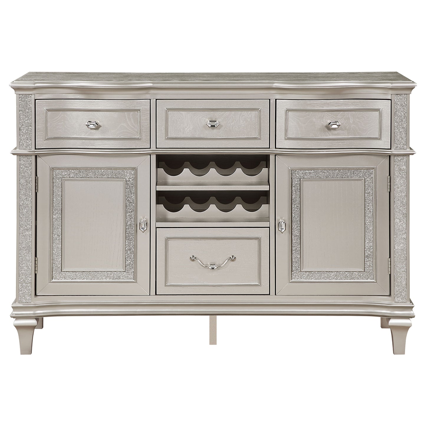 Evangeline 4-drawer Sideboard Buffet Cabinet Silver Oak